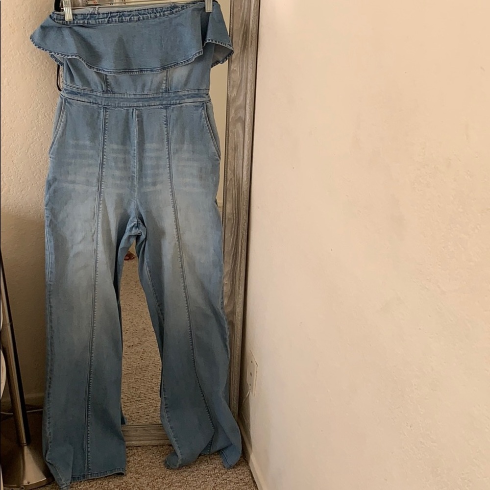 Strapless Denim jumpsuit